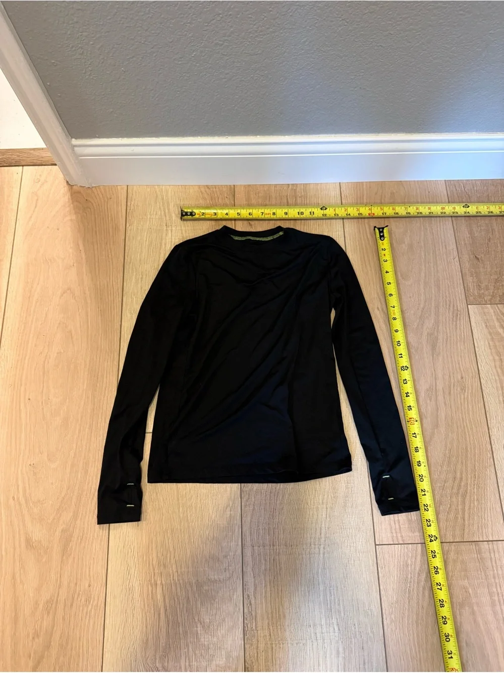🖤 Boys Comfortech Black Performance Long Sleeve Shirt | Stretch Athletic | L
